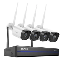 CCTV-system, 8MP opløsning, 16-kanals understøttelse,16CH NVR 4 stk kamera, 2T
