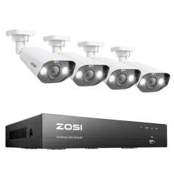 CCTV-system, 8MP opløsning, PoE NVR-kit,8CH NVR x 4Kameraer, 2T