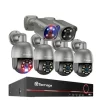 CCTV-system, 8MP opløsning, tovejskommunikation,8CH NVR 6 Kamera A, Ingen