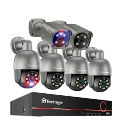 CCTV-system, 8MP opløsning, tovejskommunikation,8CH NVR 6 Kamera A, Ingen