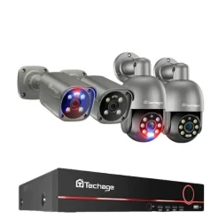 CCTV-system, 8MP opløsning, tovejskommunikation,8CH NVR 4 Kamera, Ingen