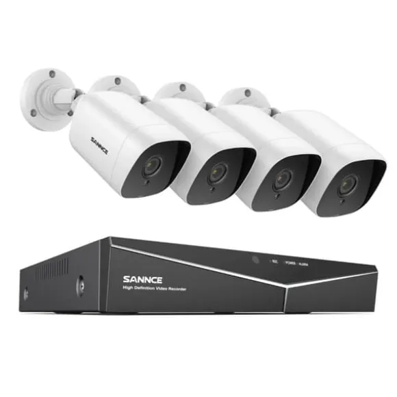 CCTV-system, 1080P opløsning, 4 kameraer inkluderet,4CH DVR 4 Kamera, 1T