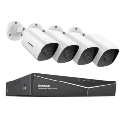 CCTV-system, 1080P opløsning, 4 kameraer inkluderet,4CH DVR 4 Kamera, 4T