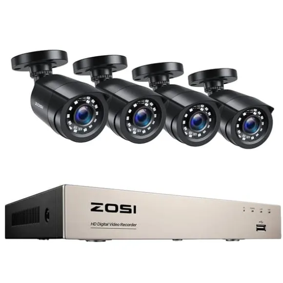 CCTV-system, 1080P opløsning, dag/nat overvågning,Ingen, 8CH DVR x 4 kameraer