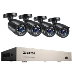 CCTV-system, 1080P opløsning, dag/nat overvågning,Ingen, 8CH DVR x 4 kameraer