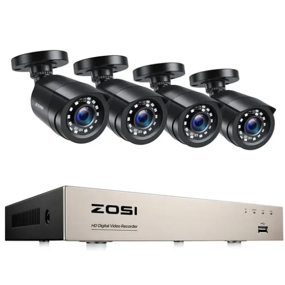 CCTV-system, 1080P opløsning, dag/nat overvågning,Ingen, 8CH DVR x 4 kameraer