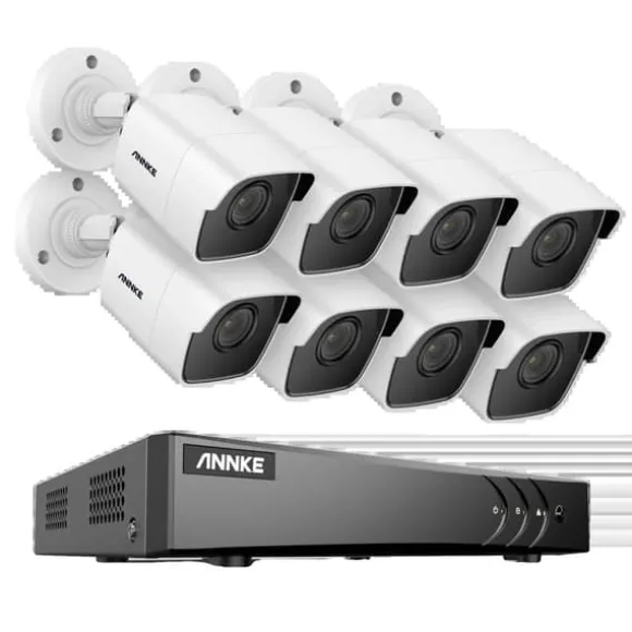 8CH DVR CCTV Sikkerhedssystem, 5MP Ultra HD Opløsning, Infrarød Nattesyn,5MP CMOS Kamera-a, Ingen