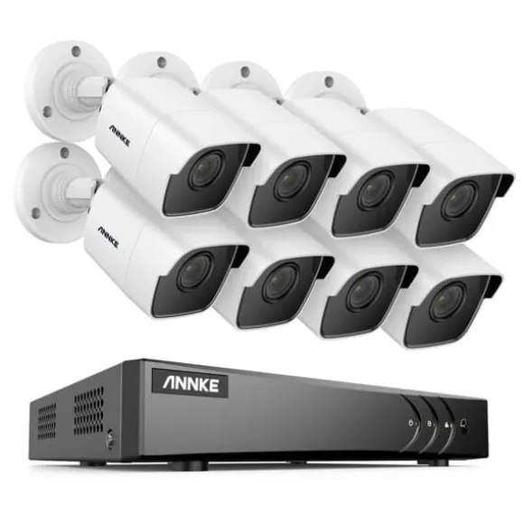 8CH DVR CCTV Sikkerhedssystem, 5MP Ultra HD Opløsning, Infrarød Nattesyn,5MP CMOS Kamera-a, Ingen