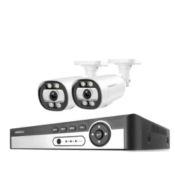 8CH NVR Sikkerhedskamera System, 4K Opløsning, AI Menneske Detektion,3T (udendørs sport), 8CH NVR 2STK KAMERA 5MP