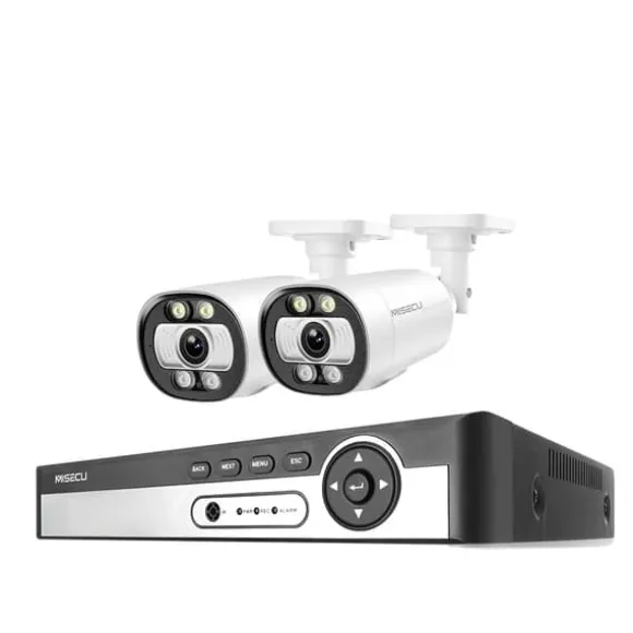 8CH NVR Sikkerhedskamera System, 4K Opløsning, AI Menneske Detektion,3T (udendørs sport), 8CH NVR 2STK KAMERA 5MP