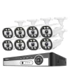 8CH NVR Sikkerhedskamera System, 4K Opløsning, AI Menneske Detektion,1T, 8CH NVR 8PCS KAMERA 5MP