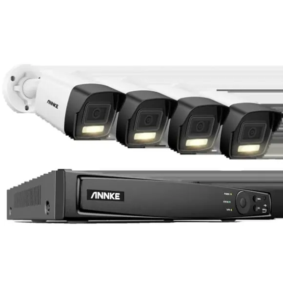 8CH Overvågningskamera System, 12MP Opløsning, Smart Menneske- og Køretøjsdetektion,1T, 8CH 4Pcs Kamera-a