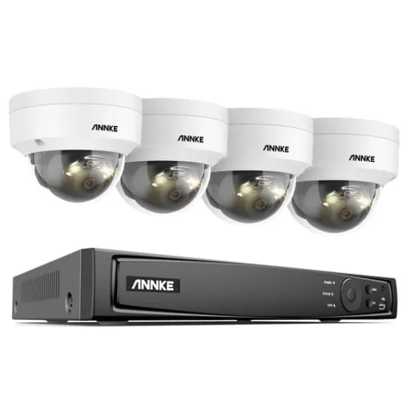 8CH Overvågningskamera System, 12MP Opløsning, Smart Menneske- og Køretøjsdetektion,8CH 4Pcs Kamera-b, 1T