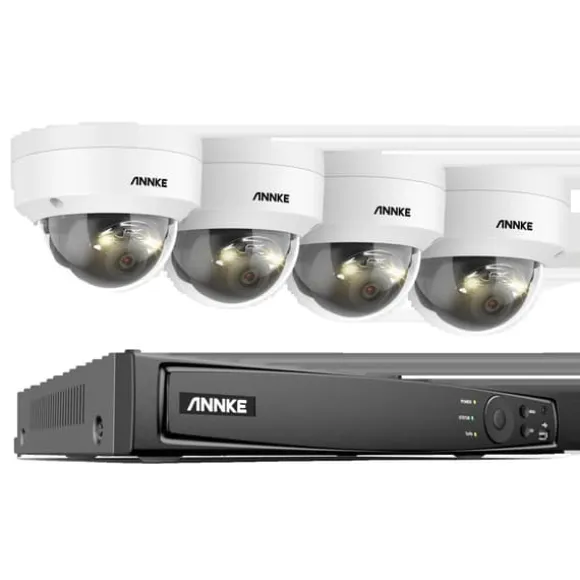 8CH Overvågningskamera System, 12MP Opløsning, Smart Menneske- og Køretøjsdetektion,8CH 4Pcs Kamera-c, 4T