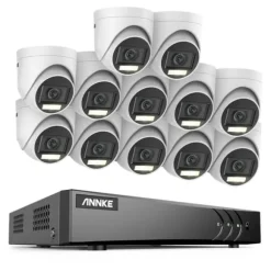 16CH Sikkerhedskamera System, 5MP Høj Opløsning, Avanceret Bevægelsesdetektion,16CH 12PCS Sæt, Ingen