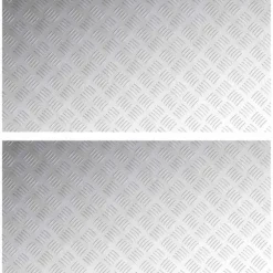 Checker plader 2 stk. Aluminium, Skridsikker og Vandafvisende | Størrelse: 100x50 cm | Farve: Sølv