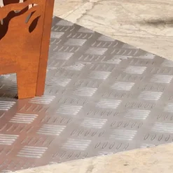 Checker plader 2 stk. Aluminium, Skridsikker og Vandafvisende | Størrelse: 100x50 cm | Farve: Sølv