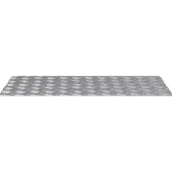 Checker plader 2 stk. Aluminium, Skridsikker og Vandafvisende | Størrelse: 100x50 cm | Farve: Sølv