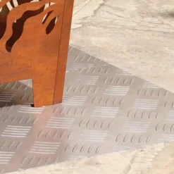 Checker plader 2 stk. i aluminium - Skridsikre og vandafvisende | Størrelse: 70x40 cm | Farve: Sølv