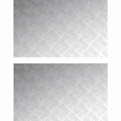 Checker plader i aluminium - Skridsikre trappetrin | Størrelse: 80x50 cm | Farve: Sølv