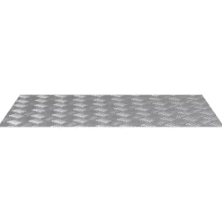 Checker plader i aluminium - Skridsikre trappetrin | Størrelse: 80x50 cm | Farve: Sølv
