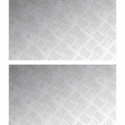 Checker plader i aluminium - Skridsikre trappetrin | Størrelse: 70x40 cm | Farve: Sølv