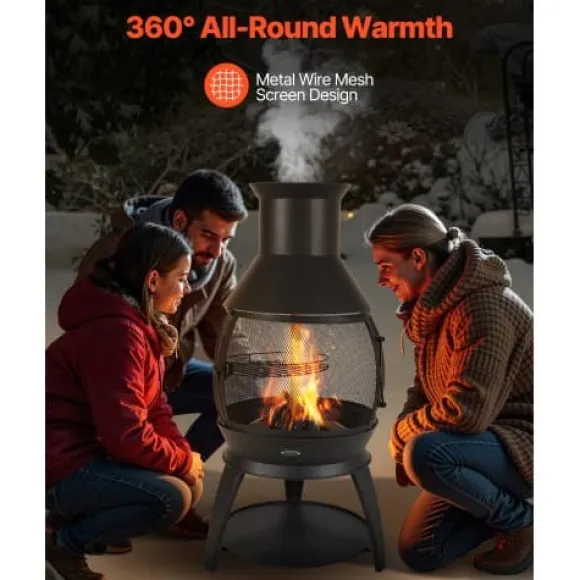 Chiminea, 50x110 cm, Sort, Jern