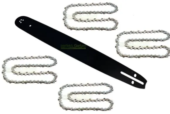 50cm / 1,5mm / 0,325" / 76 TG Sværd + 4X kæde for mange motorsav motorsav