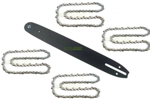 40cm 1,3 mm 3/8" 56 TG Sværd + 4X kæde for DOLMAR ES-42 A ES-173 A ES-43 TLC