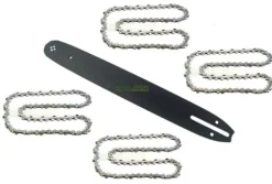 40cm 1,3 mm 3/8" 56 TG Sværd +4X kæde for ALKO KE40/16 BKS40/40 KB4000 KB4500