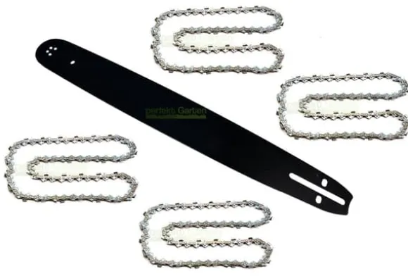 50cm 1,5mm 0,325" 76 TG Sværd + 4X kæde for Timbertech, Chain Saw 5200 motorsav