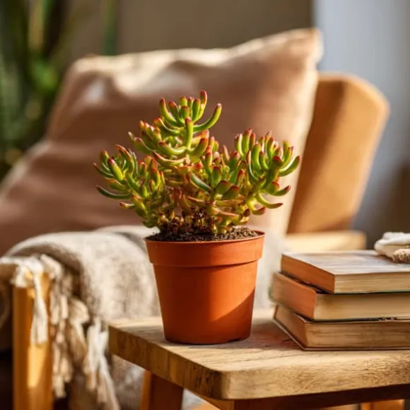 Crassula sukkulent - 2 stk. - Crassula ovata 'Hobbit' - Højde 10-20cm - ⌀12cm