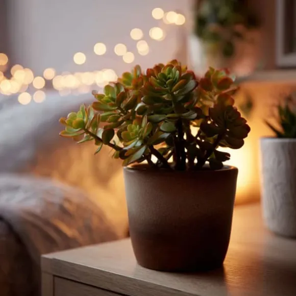 Crassula sukkulent plante - Crassula ovata 'Sunset' - Højde 15-20cm - ⌀12cm