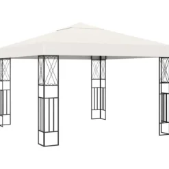 Cremefarvet pavillon 3x3 m - Robuste udendørs baldakin | Farve: Creme | Størrelse: 3x3 m
