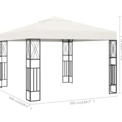 Cremefarvet pavillon 3x3 m - Robuste udendørs baldakin | Farve: Creme | Størrelse: 3x3 m