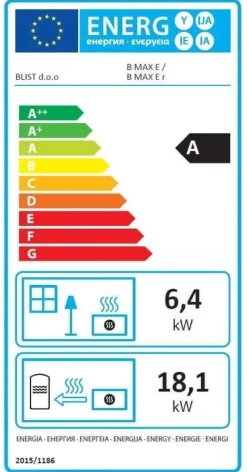 CV brændeovn - energimærke A - 26kW