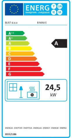 CV Brændeovn - stål - fritstående - 26kw