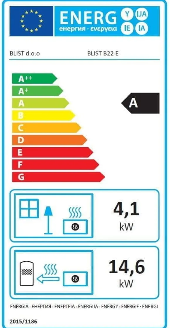 CV-brændeovn med vandkappe - 22kW - antracit