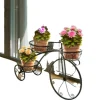 Cykel Plante Stativ, 3-etagers Design, Smedejern Materiale, Sort