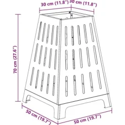 Cylindrisk bålsted i stål - Udendørs ildgryde | Farve: Sort | Størrelse: 50x50x70 cm
