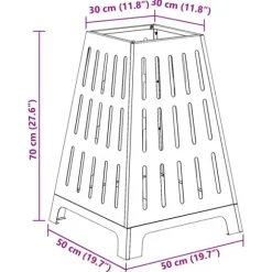 Cylindrisk bålsted i stål - Udendørs ildgryde | Farve: Sort | Størrelse: 50x50x70 cm
