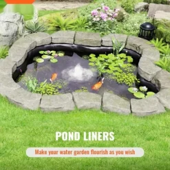 Damforing 10x15 fod, 45 mil tykkelse, fleksibel EPDM. Perfekt til fiskedamme, vandfald og springvand. Sort farve.