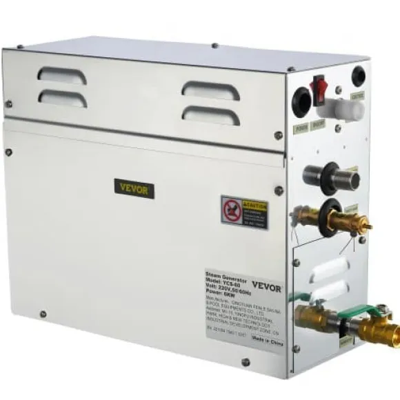 Dampgenerator, 6kW sauna damper med LED digitalt display, 39,5x15,3x31,3 cm, rustfrit stål
