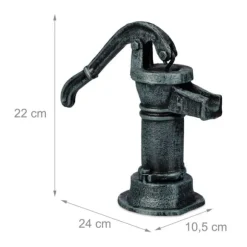 Dekorativ havepumpe, støbejern, 22x24x10,5 cm, grå