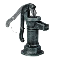Dekorativ havepumpe, støbejern, 22x24x10,5 cm, grå