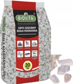 Dekorative flis Hvid Mariana 16-32 mm Hvid og grå dekorativ sten 20 kg