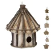 Dekorativt fuglehus, Træ, 39x21x14 cm, Natur