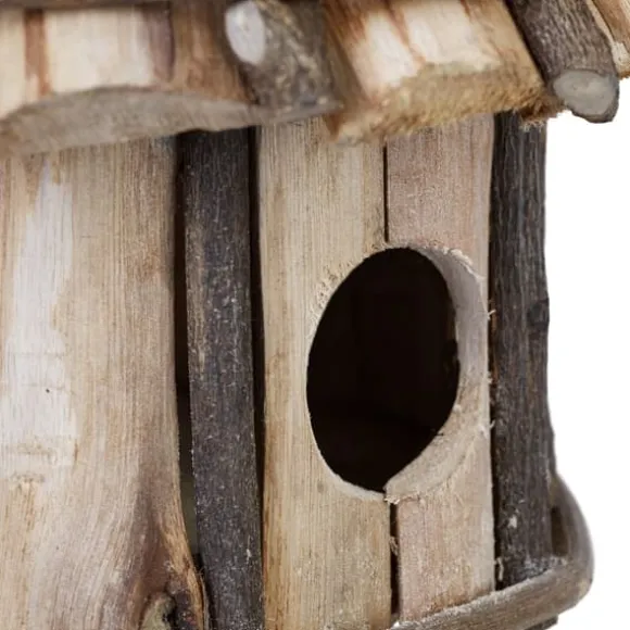 Dekorativt fuglehus, Træ, 39x21x14 cm, Natur