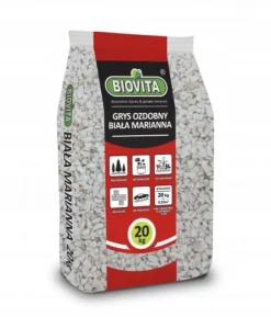 Dekorativt grus hvid marianna 8-16 mm 20 kg