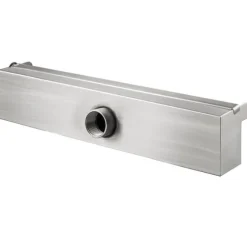 Dekorativt vandfaldsbassin i rustfrit stål 30 x 11,5 x 8 cm til havedam – perfekt til indendørs og udendørs brug.